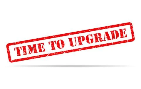 Time to upgrade stamp symbol shadow, label sticker sign button, text banner v イラスト素材