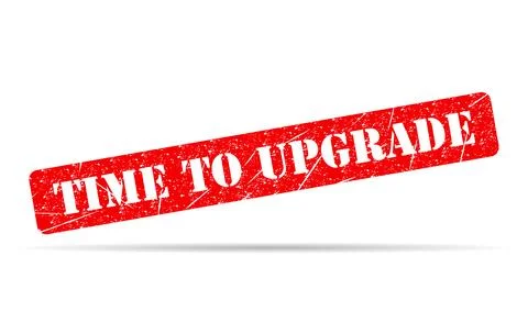 Time to upgrade stamp symbol shadow, label sticker sign button, text banner v Иллюстрация
