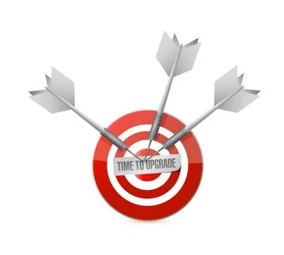 Time to upgrade target sign concept Stockillustratie