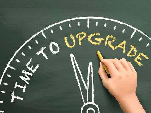 Time to upgrade written by hand イラスト素材