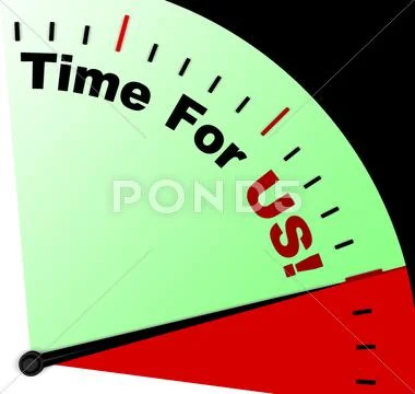 Time for us message shows relaxing together Stock Illustration