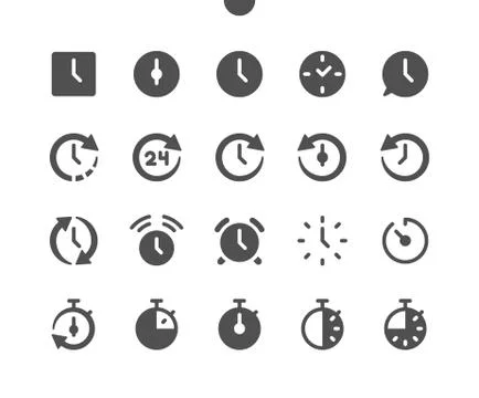 Time v1 UI Pixel Perfect Well-crafted Vector Illustrazione stock