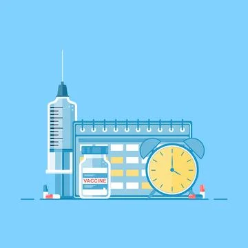 Time to vaccinate elements Stock Illustration