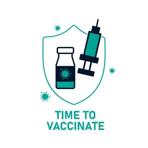 Time to vaccinate. Modern flat concept for web design. Vector illustration with Stock Illustration