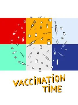 Time for vaccination illustration Stock Illustration