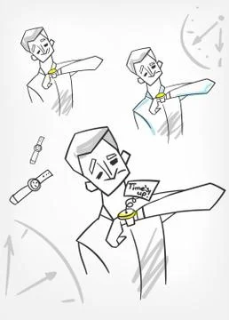 Time up vector illustration concept sketch doodle Stock Illustration