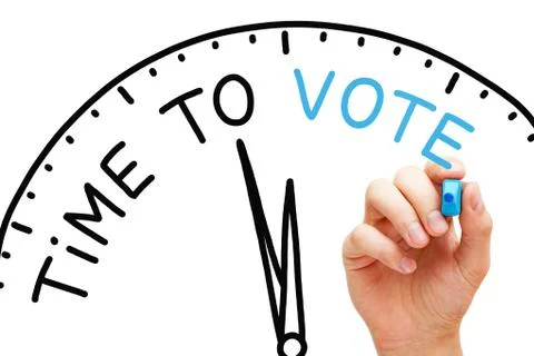 Time To Vote Elections Clock Concept Foto stock