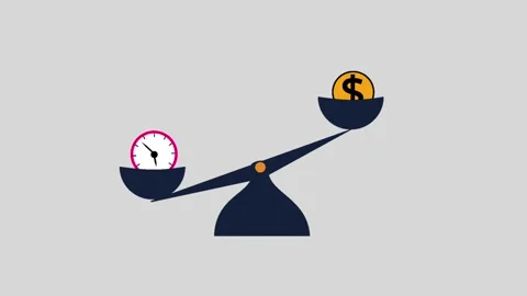 Time vs Money Concept Animation for Business Motivation and Productivity Video Vídeo Stock 336679362