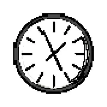 Time wall clock game pixel art vector illustration Stock Illustration