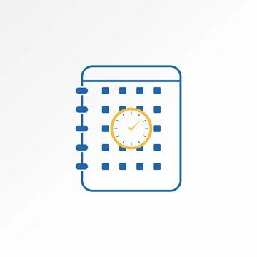 Time wall clock watch desk calendar. Related to date day speed period dial Stock Illustration