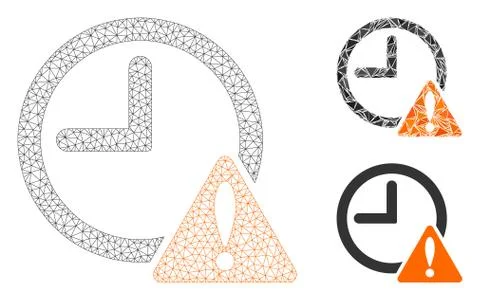Time Warning Vector Mesh 2D Model and Triangle Mosaic Icon Illustrazione stock