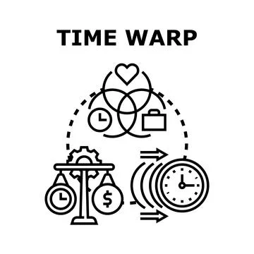 Time warp concept showing balancing life priorities and work Stock Illustration