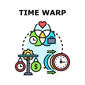 Time warp concept showing balancing life priorities and work Stock Illustration