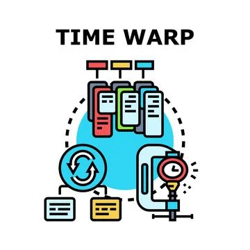 Time warp manipulating data and temporal distortion concept Stock Illustration