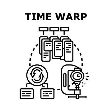 Time warp manipulating data and temporal distortion concept Stock Illustration