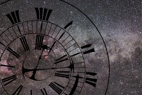 Time Warp. Time and Space, General Relativity. Stock Illustration