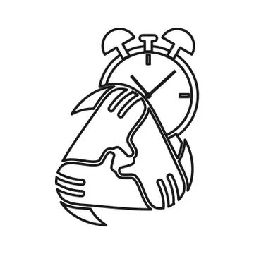 Time Watch Alarm Commitment Teamwork Together Outline Logo Stock Illustration