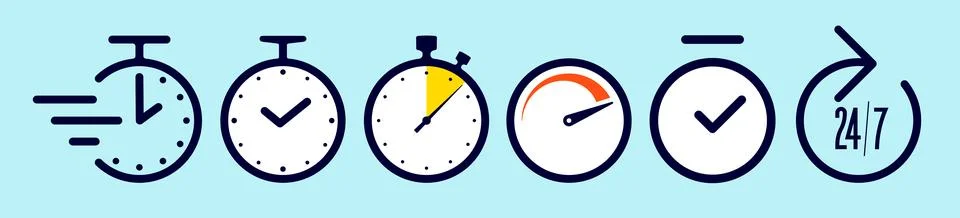 Time. Watch, clock. Quick timer Stock Illustration