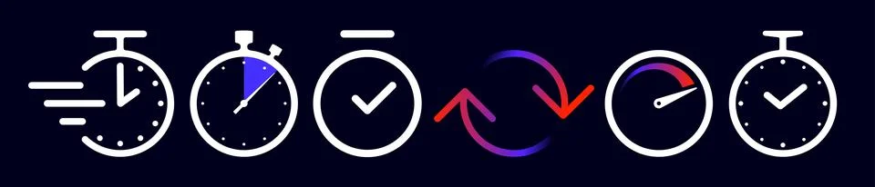 Time. Watch, clock. Quick timer 스톡 일러스트