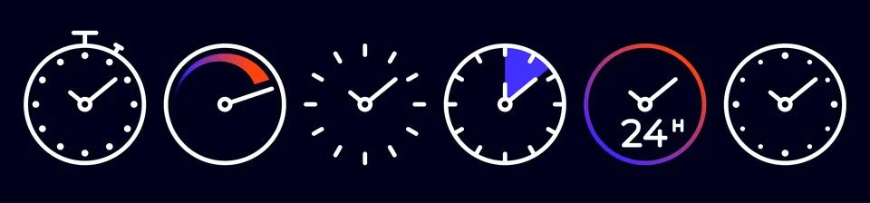 Time. Watch, clock. Quick timer Stock Illustration