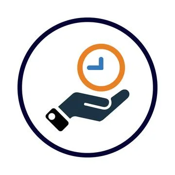 Time, watch, hand, fast delivery time on hand icon Stock Illustration