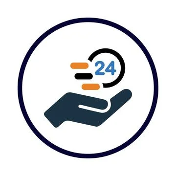 Time, watch, hand, fast delivery time on hand icon Stock Illustration
