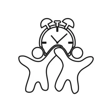 Time Watch people Commitment Teamwork Together Outline Logo 스톡 일러스트