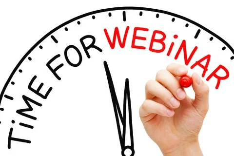 Time For Webinar Clock Concept Stock Photos