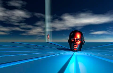 A time when computers will take control of all humanity. 스톡 일러스트