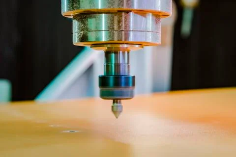 The time when the milling machine started working. cnc. Stock Photos