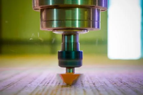 The time when the milling machine started working. CNC Stock Photos