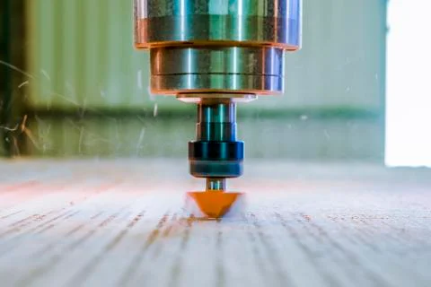 The time when the milling machine started working. cnc. Stock Photos