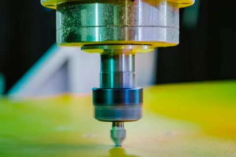 The time when the milling machine started working. cnc. Stock Photos