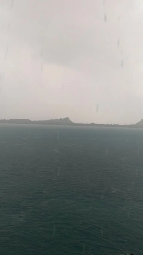 Time when the ocean is raining Stock Footage 299701724