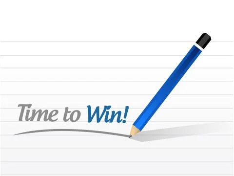 Time to win message illustration design Stock Illustration