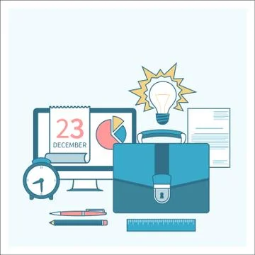 Time to work and process Stock Illustration