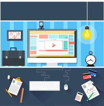 Time to work and process Stock Illustration