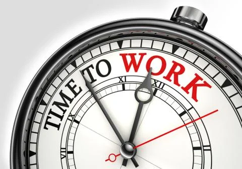Time to work concept clock Stock Illustration