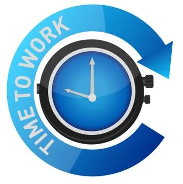 Time to work concept illustration design over white Ilustração Stock