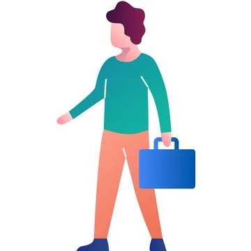 Time to work icon vector businessman with case Stock Illustration