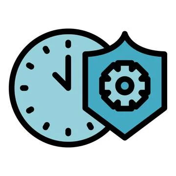 Time work icon vector flat Stock Illustration