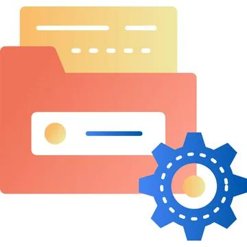 Time to work icon vector folder and gear Stock Illustration