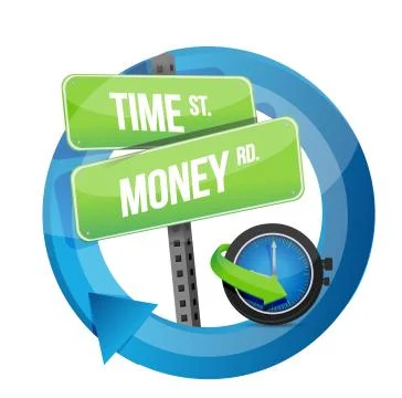 Time work road sign illustration design over white Ilustração Stock