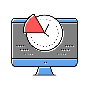 Time for working on computer color icon vector illustration Stock-Illustration