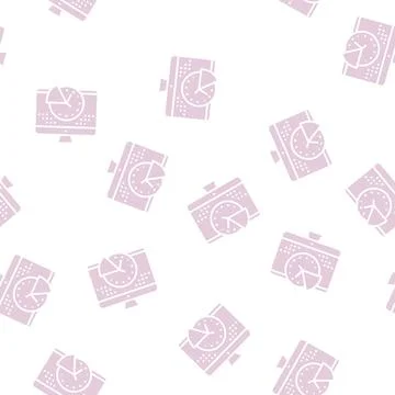 Time for working on computer glyph seamless pattern Stock Illustration