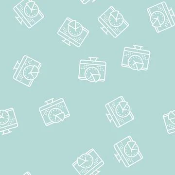 Time for working on computer line seamless pattern Stock-Illustration