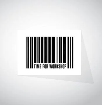 Time for workshop barcode sign concept Illustration