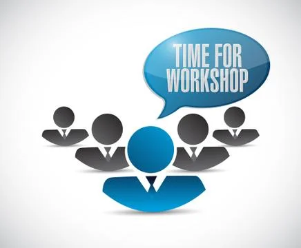 Time for workshop teamwork sign concept Illustrazione stock