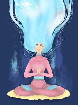 Time for yoga printing Stock Illustration