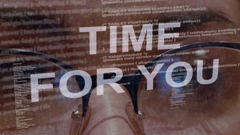 Time for you text on background of female developer Stock Footage 107394432